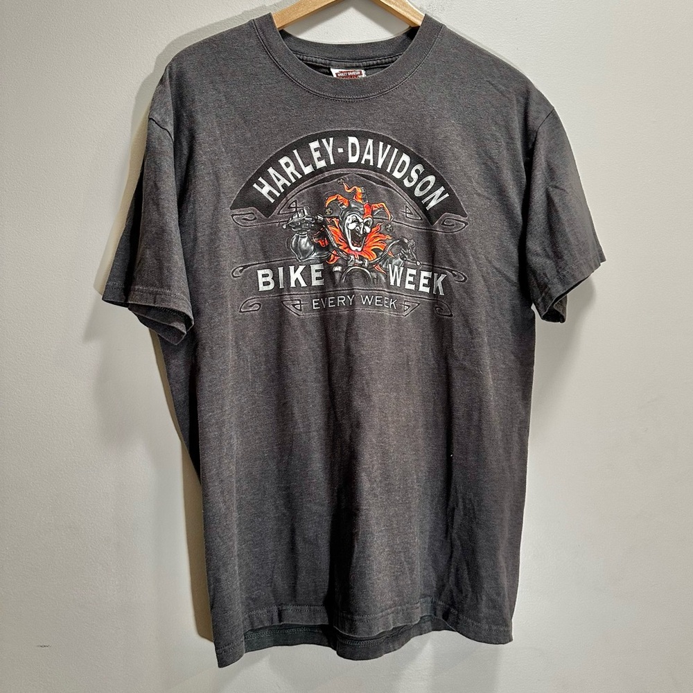 Vintage Harley Davidson Large T Shirt Virginia Beach Jester Bike Week RARE
